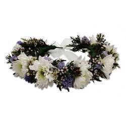 זר לראש סגול לבן